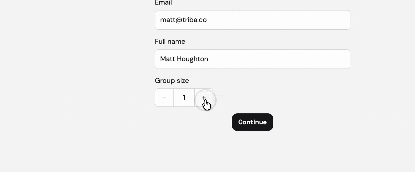 Choosing the group size when booking